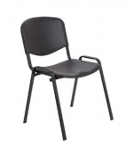 Canteen Stackable Chair in Black with Black Frame