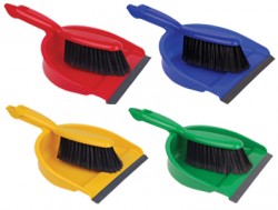 Colour coded Dust pan and brushes