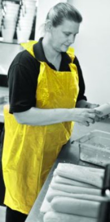 Yellow Aprons On Roll
