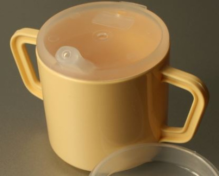 Cream 2 Handle Beaker with 2 Lids