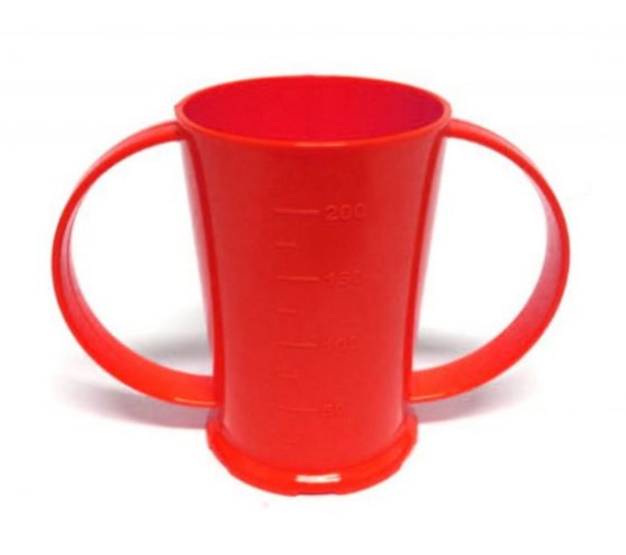 Red Graduated Coloured 2 Handle Beaker