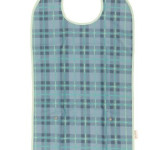 Adult Washable Bib - 90cm Tartan Blue