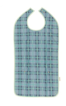Adult Washable Bib - 90cm Tartan Blue