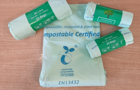 Compostable Green Bin Liners On Roll 35Ltr