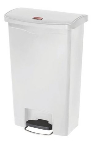 Rubbermaid White Slim Jim 50Ltr Step on Container Bin