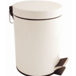 Round Pedal Bin - White - 5L