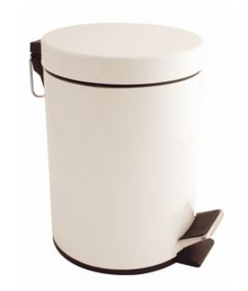 Round Pedal Bin - White - 5L