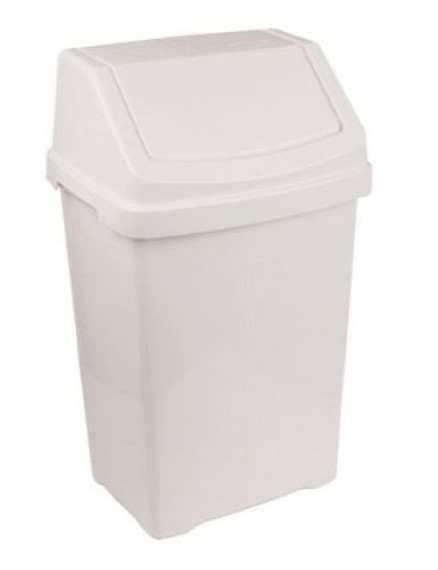 Swing Bin 50Ltr White Lid