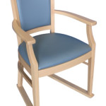 Tintagel Dining Chair with Skis & Arms in Grey Vinyl