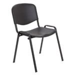 Canteen Stackable Chair in Black with Black Frame