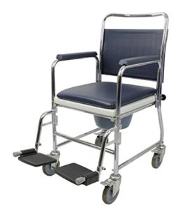 Standard Wheeled Commode Round Bowl with Footrests