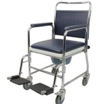 Standard Wheeled Commode Round Bowl with Footrests