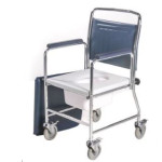 Standard Wheeled Commode - No Footrests-Detachable Back/arms