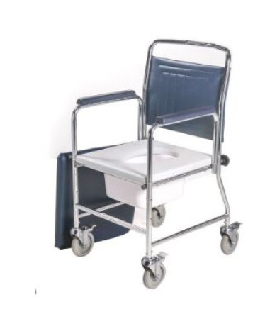 Standard Wheeled Commode - No Footrests-Detachable Back/arms