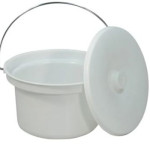 Round White Commode Pots With Lids