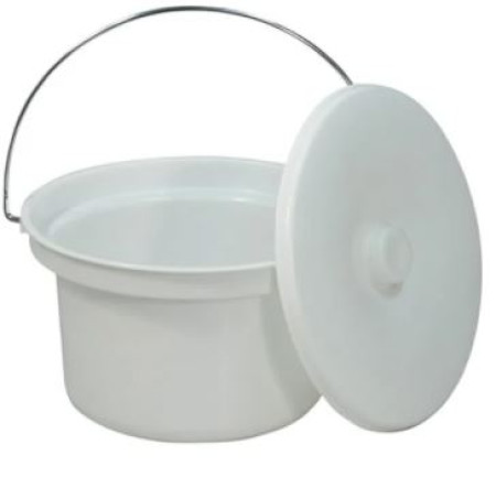 Round White Commode Pots With Lids