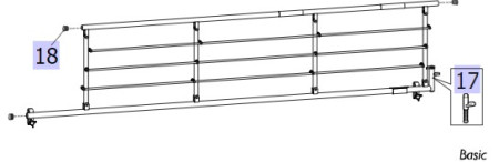 Scala Basic Metal Rails for Invacare Beds - 3/4 Length