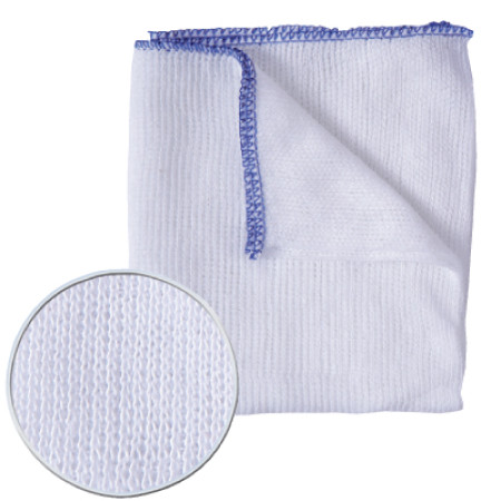 Heavyweight Bleached Dishcloth Red Edging - Pack 10
