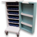 Medication Drugs Trolley Single Door - 24 Tray