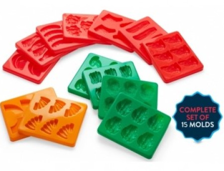 Silicon Puree Food Molds Set of 15 with Lids