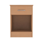 Bedside Cabinet - Rounded Top 1 Drawer/Lock - Beech