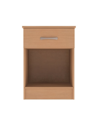 Bedside Cabinet - Rounded Top 1 Drawer/Lock - Beech