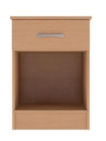Bedside Cabinet - Rounded Top 1 Drawer/Lock - Lissa Oak