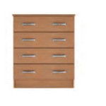 4 Drawer Chest - Rounded Top Wide - Beech