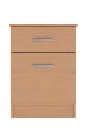 Bedside Cabinet - Rounded Top 1 Drawer/Door - Lissa Oak