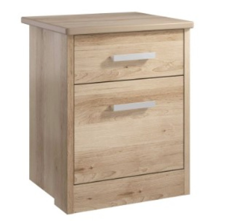 Linea Bedside Cabinet Oak with Drawer/Lock & Door