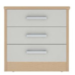 Linea 3 Draw Chest - Oak Cream Fronts - Ext Top & Panel