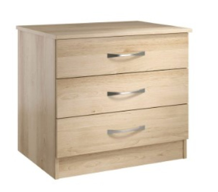 Classic 3 Drawer Wide Chest Rounded Top in Beech