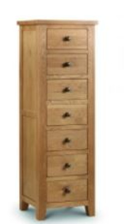 Marlborough Oak 7 Drawer Narrow Chest