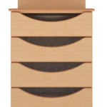 Dementia 4 Drawer Narrow Chest In Beech (24" Wide)
