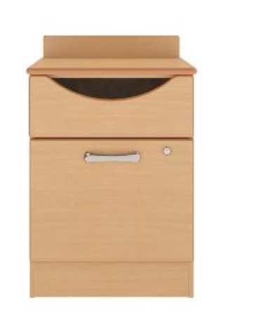 Dementia Bedside Cabinet 1 Drawer/Door in Beech