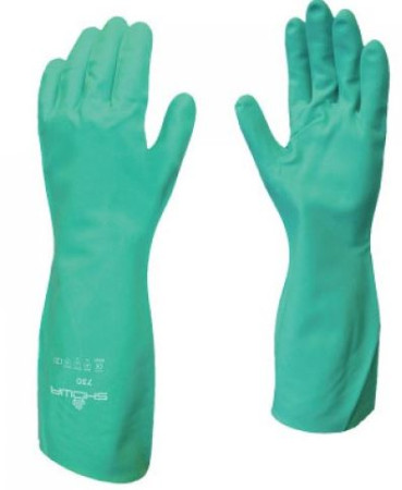 Medium Nitrile Flock Lined Gauntlet Gloves