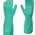 Large Nitrile Flock Lined Gauntlet Gloves