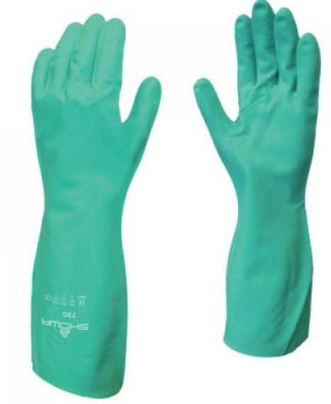 Small Nitrile Flock Lined Gauntlet Gloves
