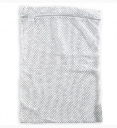 Zip Closure White Laundry Bag 30x40cm