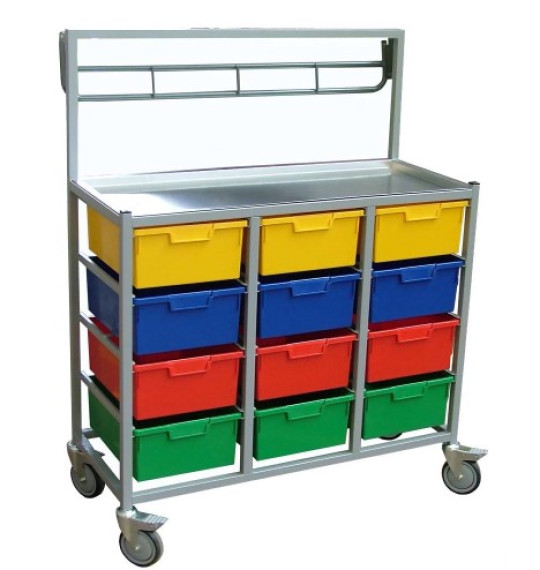 12 Tray 4x3 Karri-Cart with Hanging Rail
