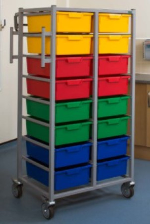 16 Tray 8x2 Karri-Cart with Hanging Rail