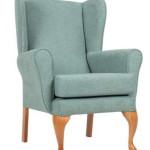 Queen Anne Fireside Chair in Mineral (Teal)