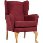 Queen Anne Fireside Chair in Brick (Burgundy)