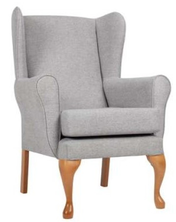 Queen Anne Fireside Chair in Stone(Grey)
