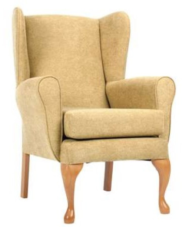 Queen Anne Fireside Chair in Ochre(Mustard)