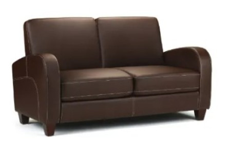 Viano 2 Seater Sofa in Chestnut Brown Faux Leather