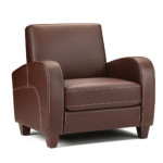 Viano 1 Seater Sofa in Chestnut Brown Faux Leather