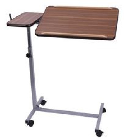 Overbed/Chair Table-Deluxe Oak Table Twin Top W82xD40xH74cm