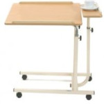 Overbed Table Wheeled Split Table Beech Creme Frame