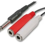 Mono Jack Plug to Twin Sockets Lead 6.35mm - PSG03427